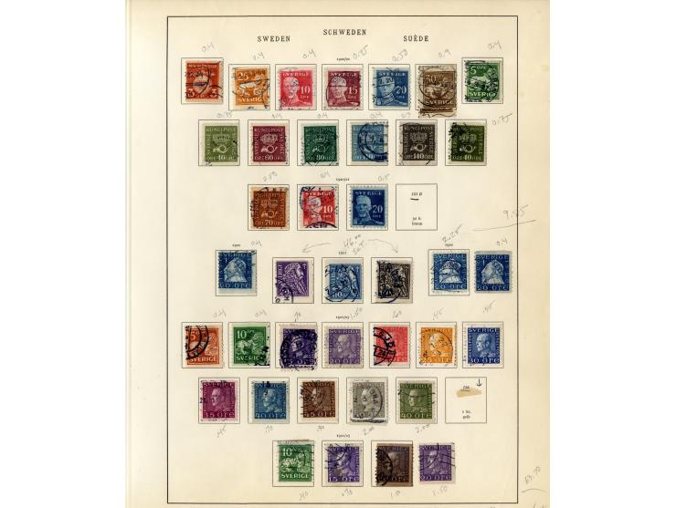 1851/1934, sehr schöne, vorwiegend gestempelte Sammlung mit unzähligen guten Werten, dabei Dänemark Mi.-Nr. 2 gestempelt sowi
