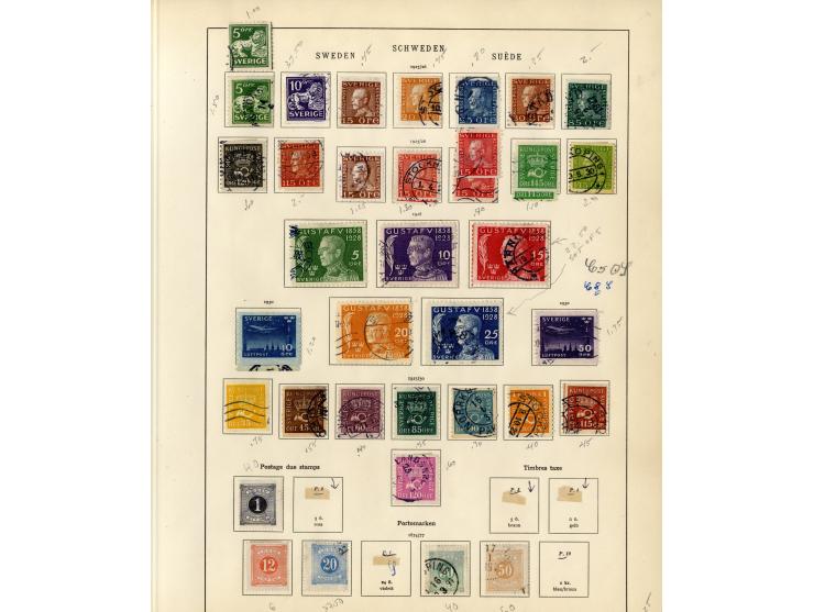 1851/1934, sehr schöne, vorwiegend gestempelte Sammlung mit unzähligen guten Werten, dabei Dänemark Mi.-Nr. 2 gestempelt sowi