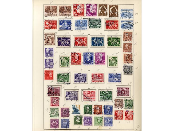 1851/1934, sehr schöne, vorwiegend gestempelte Sammlung mit unzähligen guten Werten, dabei Dänemark Mi.-Nr. 2 gestempelt sowi