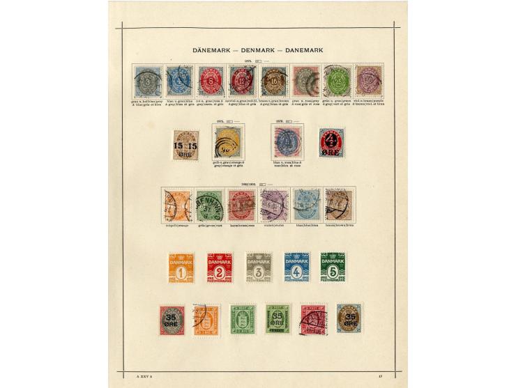 1851/1915 (ca.), ungebrauchte und gestempelte alte Sammlung, dabei u.a. Dänemark Mi.-Nr. 2 und 10; einige fehlerhaft bzw. rec