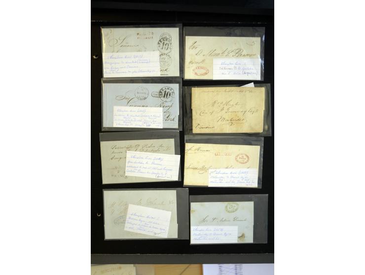 1820/1871, über 30 Vorphila-Briefe und unfrankierte Briefe von Argentinien bis Salvador, dabei bessere Stempel, Auslandspost 