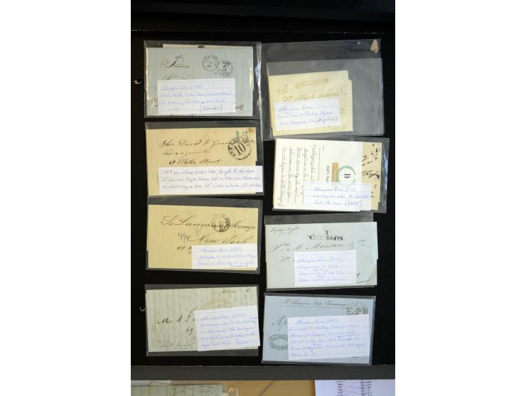 1820/1871, über 30 Vorphila-Briefe und unfrankierte Briefe von Argentinien bis Salvador, dabei bessere Stempel, Auslandspost 