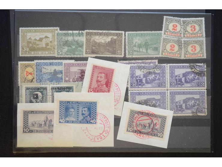 1850/1940 (ca.), interessante kleine Partie auf Steckkarten und in alten Loskarten, dabei schöne klassische Werte