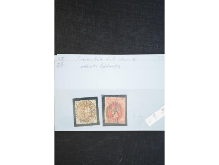 1850/1940 (ca.), interessante kleine Partie auf Steckkarten und in alten Loskarten, dabei schöne klassische Werte