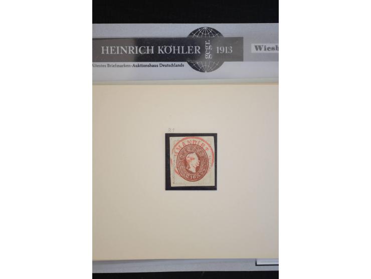 1850/1940 (ca.), interessante kleine Partie auf Steckkarten und in alten Loskarten, dabei schöne klassische Werte