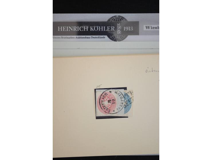 1850/1940 (ca.), interessante kleine Partie auf Steckkarten und in alten Loskarten, dabei schöne klassische Werte