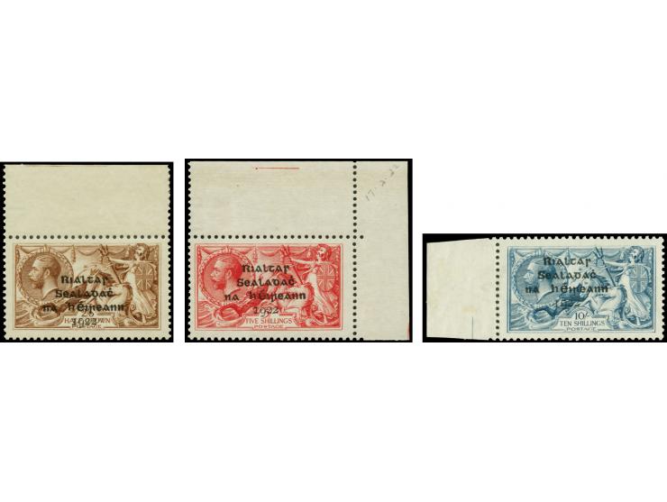 1922, Rialtas 4-line overprint by Dollard printing house, 2/6-10 s., all marginal copies with overprint variety "short 3rd li