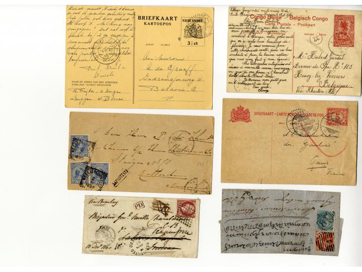 1860/1940 (ca.), 38 Briefe und Karten, meist Übersee mit vielen interessanten Stücken
