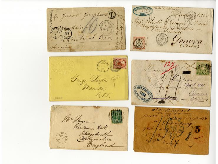 1860/1940 (ca.), 38 Briefe und Karten, meist Übersee mit vielen interessanten Stücken