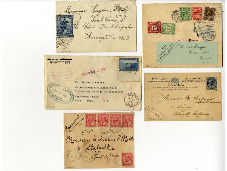 1860/1940 (ca.), 38 Briefe und Karten, meist Übersee mit vielen interessanten Stücken