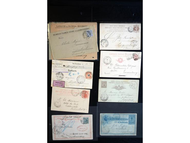 1864/1920 (ca.), etwa 200 Briefe und Karten nach Luxemburg, viel interessantes Material mit Dt. Auslandspostämtern, China, Ba