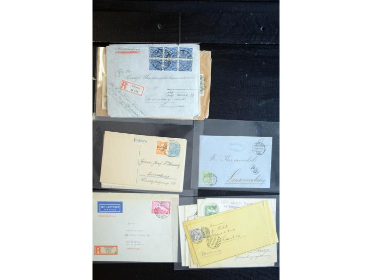 1864/1920 (ca.), etwa 200 Briefe und Karten nach Luxemburg, viel interessantes Material mit Dt. Auslandspostämtern, China, Ba