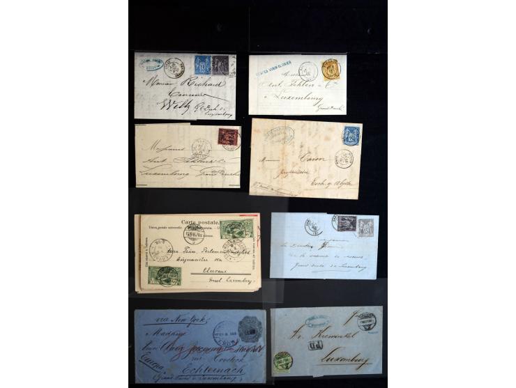 1864/1920 (ca.), etwa 200 Briefe und Karten nach Luxemburg, viel interessantes Material mit Dt. Auslandspostämtern, China, Ba