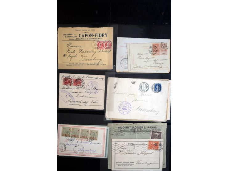 1864/1920 (ca.), etwa 200 Briefe und Karten nach Luxemburg, viel interessantes Material mit Dt. Auslandspostämtern, China, Ba