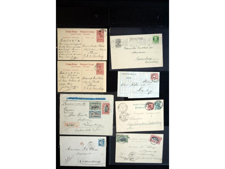 1864/1920 (ca.), etwa 200 Briefe und Karten nach Luxemburg, viel interessantes Material mit Dt. Auslandspostämtern, China, Ba
