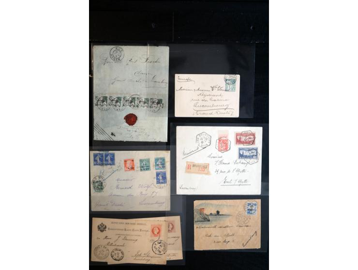 1864/1920 (ca.), etwa 200 Briefe und Karten nach Luxemburg, viel interessantes Material mit Dt. Auslandspostämtern, China, Ba