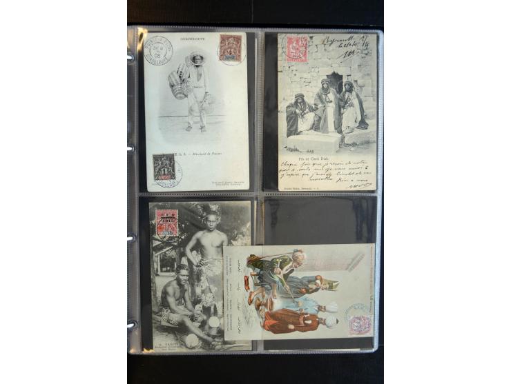 1900/30 (ca.), etwa 240 bildseitig frankierte Ansichtkarten; viel Übersee, Kolonien