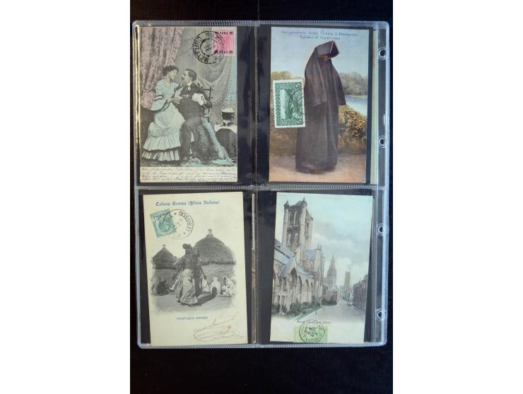1900/30 (ca.), etwa 240 bildseitig frankierte Ansichtkarten; viel Übersee, Kolonien
