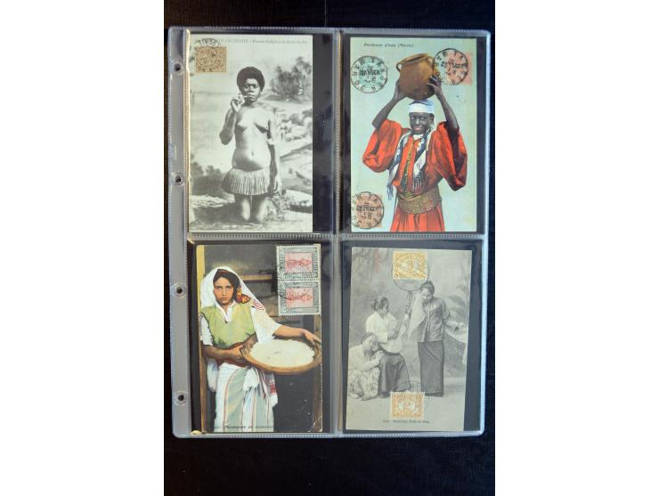 1900/30 (ca.), etwa 240 bildseitig frankierte Ansichtkarten; viel Übersee, Kolonien