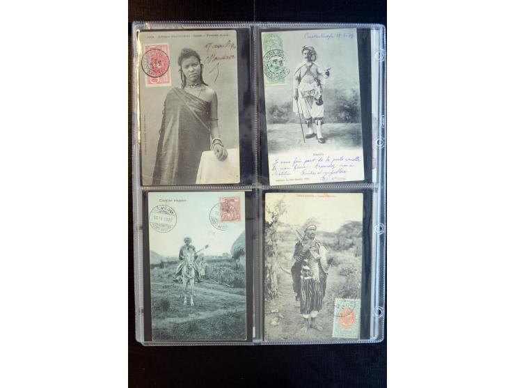 1900/30 (ca.), etwa 240 bildseitig frankierte Ansichtkarten; viel Übersee, Kolonien