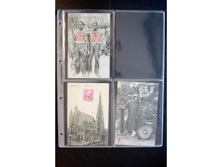1900/30 (ca.), etwa 240 bildseitig frankierte Ansichtkarten; viel Übersee, Kolonien