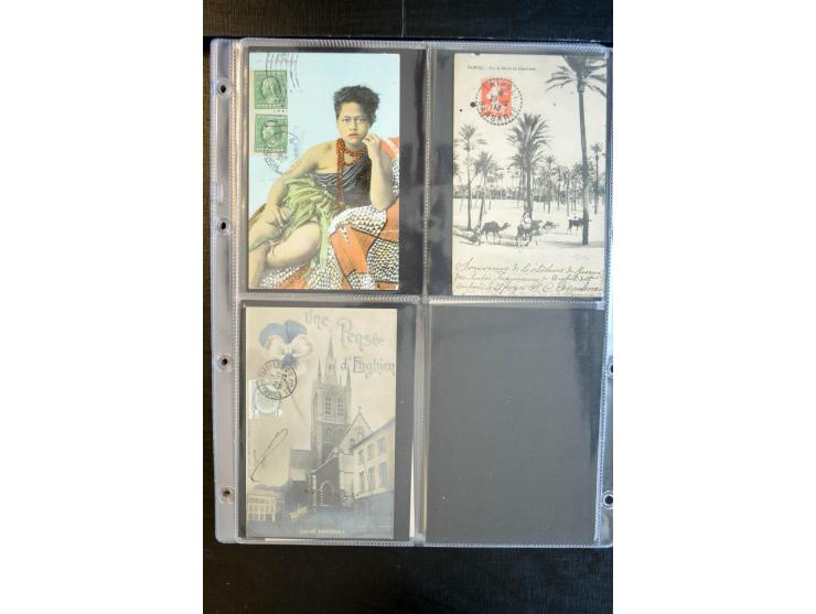 1900/30 (ca.), etwa 240 bildseitig frankierte Ansichtkarten; viel Übersee, Kolonien