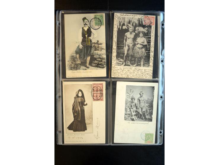 1900/30 (ca.), etwa 240 bildseitig frankierte Ansichtkarten; viel Übersee, Kolonien