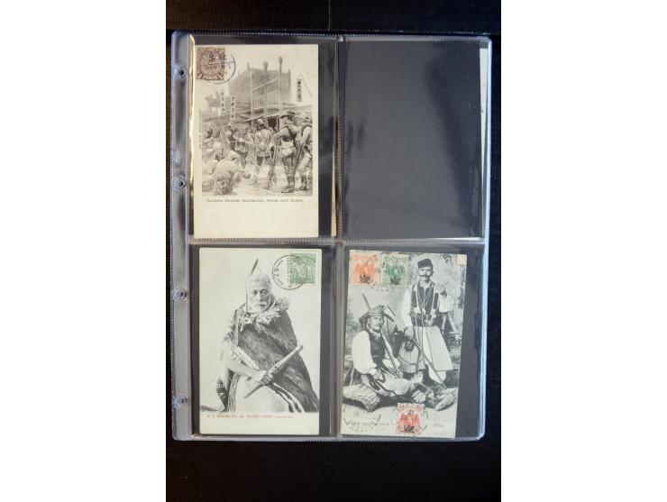 1900/30 (ca.), etwa 240 bildseitig frankierte Ansichtkarten; viel Übersee, Kolonien