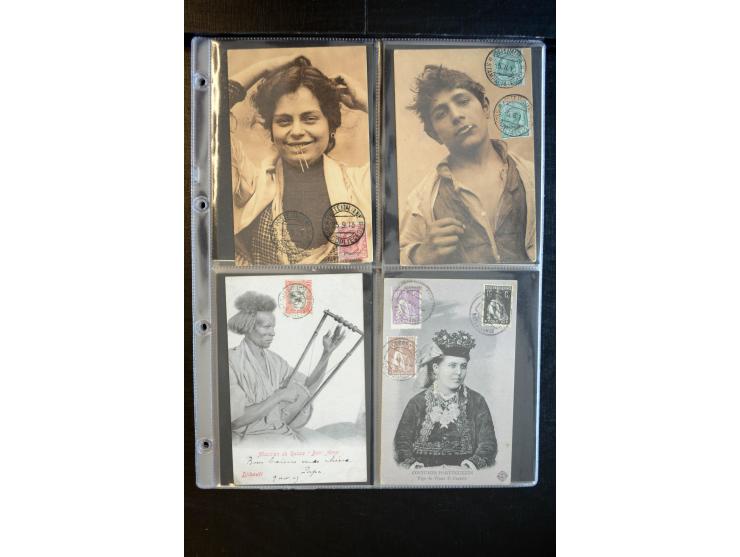 1900/30 (ca.), etwa 240 bildseitig frankierte Ansichtkarten; viel Übersee, Kolonien