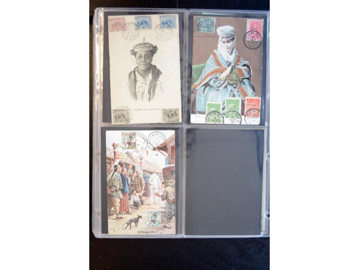 1900/30 (ca.), etwa 240 bildseitig frankierte Ansichtkarten; viel Übersee, Kolonien