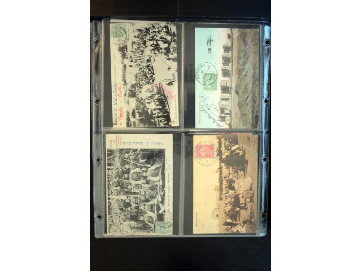 1900/30 (ca.), etwa 240 bildseitig frankierte Ansichtkarten; viel Übersee, Kolonien