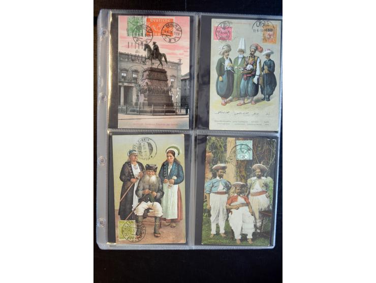 1900/30 (ca.), etwa 240 bildseitig frankierte Ansichtkarten; viel Übersee, Kolonien