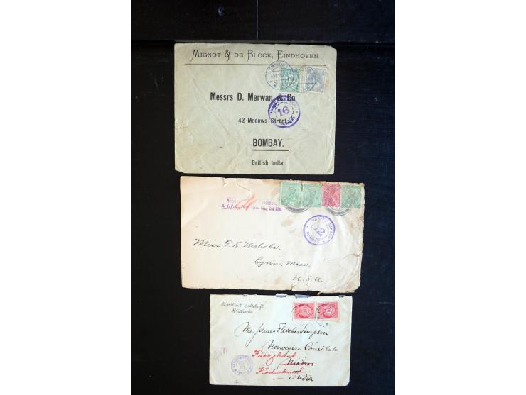 1914/20, über 200 Briefe aus aller Welt mit diversen Zensuren, dabei u.a. viel aus Frankreich, Neuseeland, Levante, Italien, 