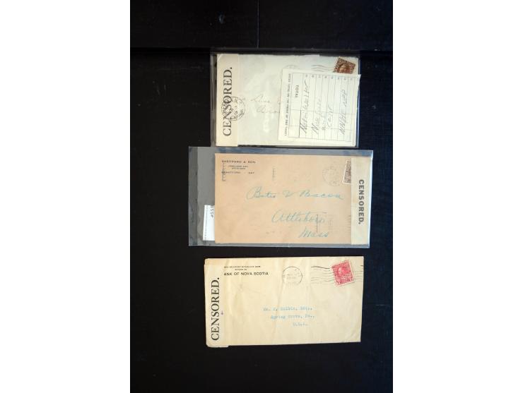 1914/20, über 200 Briefe aus aller Welt mit diversen Zensuren, dabei u.a. viel aus Frankreich, Neuseeland, Levante, Italien, 