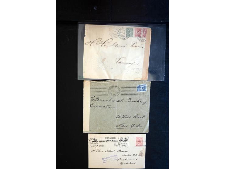 1914/20, über 200 Briefe aus aller Welt mit diversen Zensuren, dabei u.a. viel aus Frankreich, Neuseeland, Levante, Italien, 