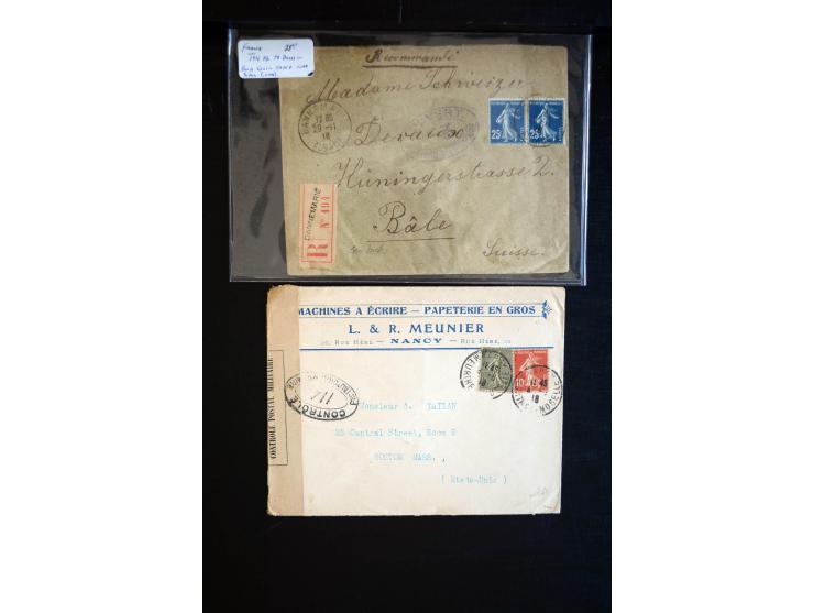 1914/20, über 200 Briefe aus aller Welt mit diversen Zensuren, dabei u.a. viel aus Frankreich, Neuseeland, Levante, Italien, 