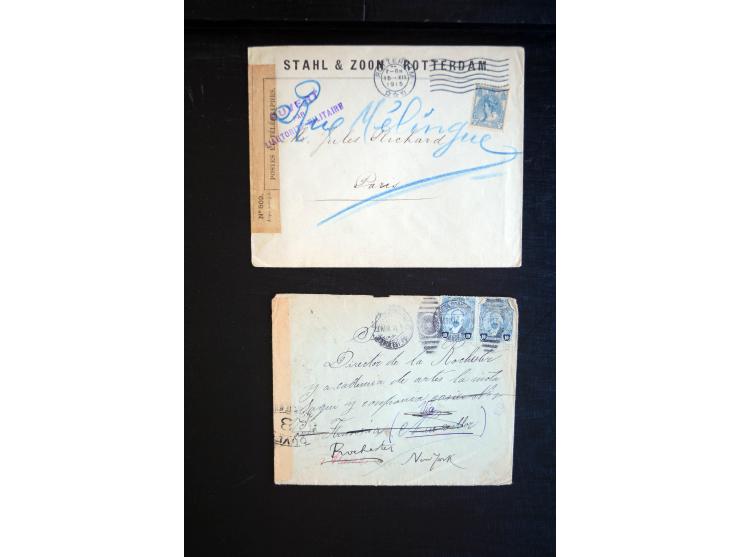 1914/20, über 200 Briefe aus aller Welt mit diversen Zensuren, dabei u.a. viel aus Frankreich, Neuseeland, Levante, Italien, 