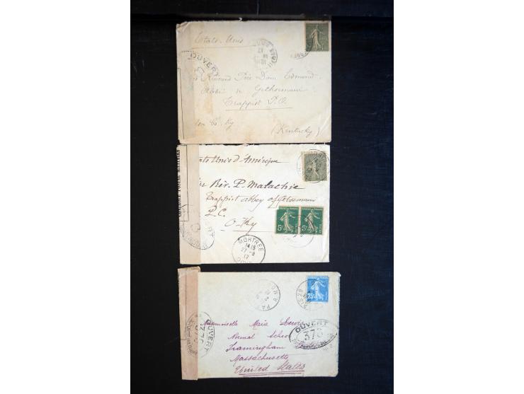 1914/20, über 200 Briefe aus aller Welt mit diversen Zensuren, dabei u.a. viel aus Frankreich, Neuseeland, Levante, Italien, 