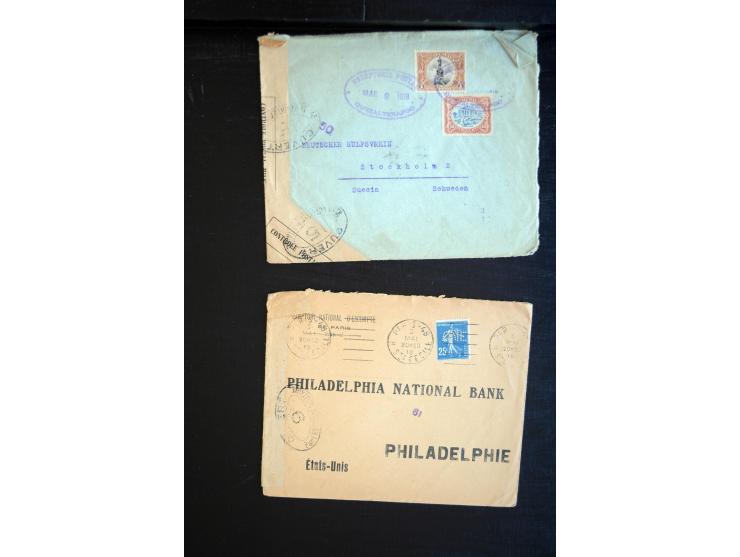 1914/20, über 200 Briefe aus aller Welt mit diversen Zensuren, dabei u.a. viel aus Frankreich, Neuseeland, Levante, Italien, 