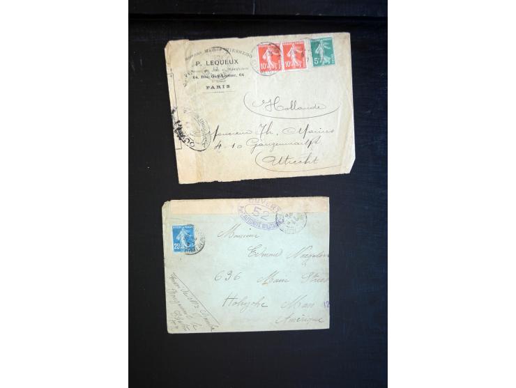 1914/20, über 200 Briefe aus aller Welt mit diversen Zensuren, dabei u.a. viel aus Frankreich, Neuseeland, Levante, Italien, 