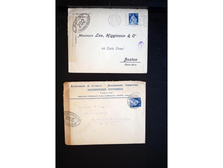 1914/20, über 200 Briefe aus aller Welt mit diversen Zensuren, dabei u.a. viel aus Frankreich, Neuseeland, Levante, Italien, 