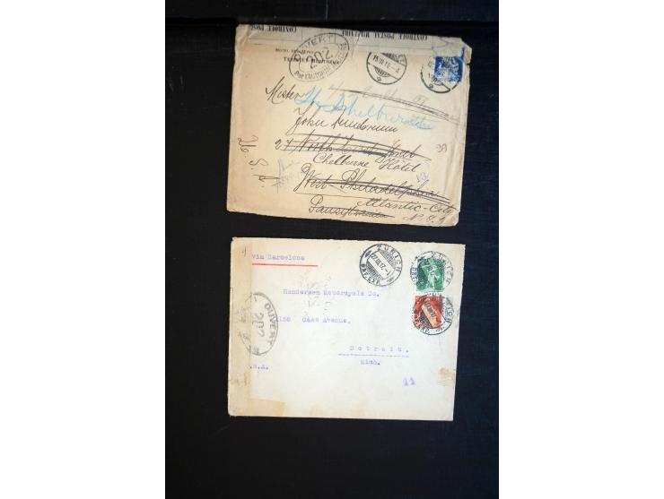 1914/20, über 200 Briefe aus aller Welt mit diversen Zensuren, dabei u.a. viel aus Frankreich, Neuseeland, Levante, Italien, 