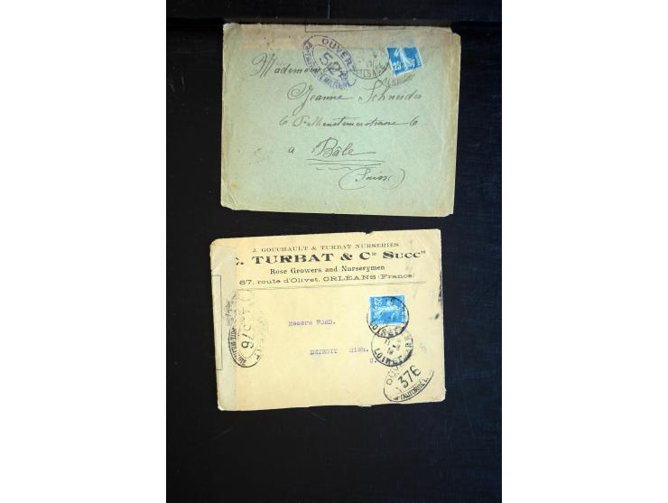 1914/20, über 200 Briefe aus aller Welt mit diversen Zensuren, dabei u.a. viel aus Frankreich, Neuseeland, Levante, Italien, 