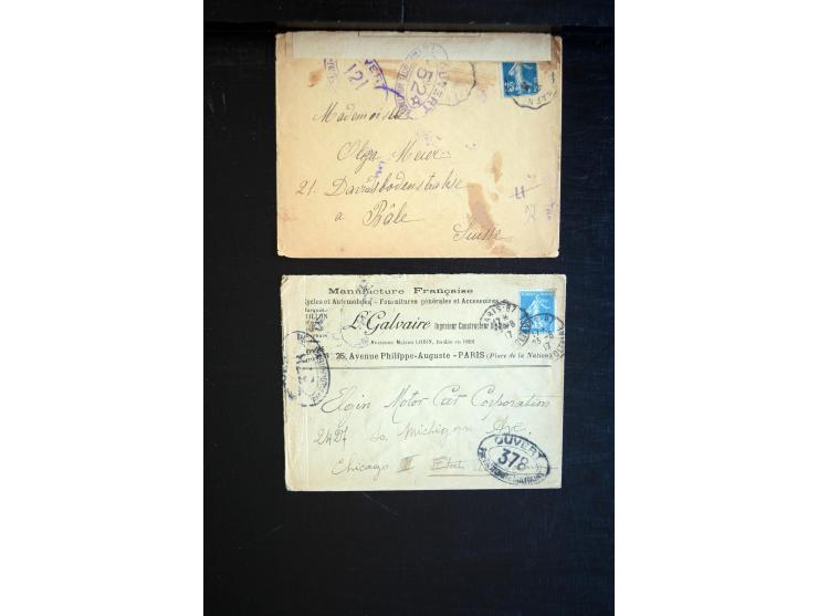 1914/20, über 200 Briefe aus aller Welt mit diversen Zensuren, dabei u.a. viel aus Frankreich, Neuseeland, Levante, Italien, 