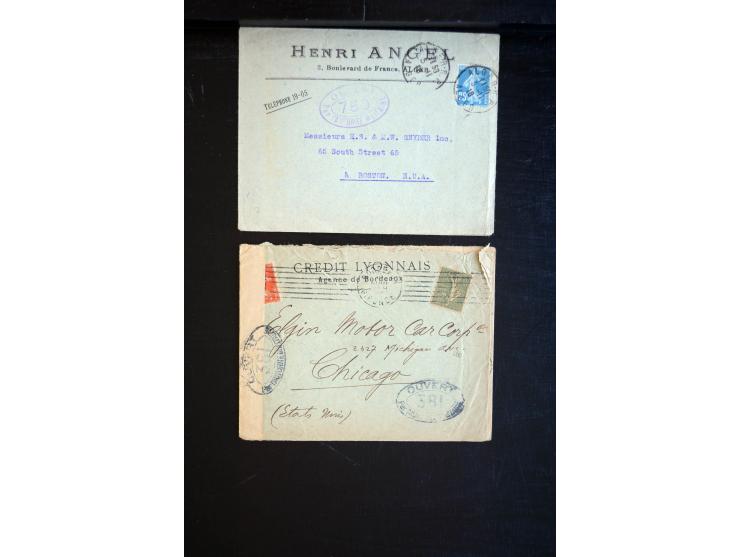 1914/20, über 200 Briefe aus aller Welt mit diversen Zensuren, dabei u.a. viel aus Frankreich, Neuseeland, Levante, Italien, 