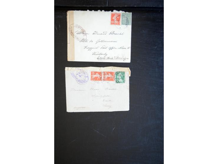 1914/20, über 200 Briefe aus aller Welt mit diversen Zensuren, dabei u.a. viel aus Frankreich, Neuseeland, Levante, Italien, 