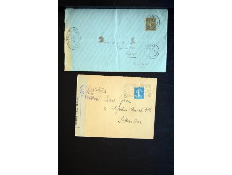 1914/20, über 200 Briefe aus aller Welt mit diversen Zensuren, dabei u.a. viel aus Frankreich, Neuseeland, Levante, Italien, 