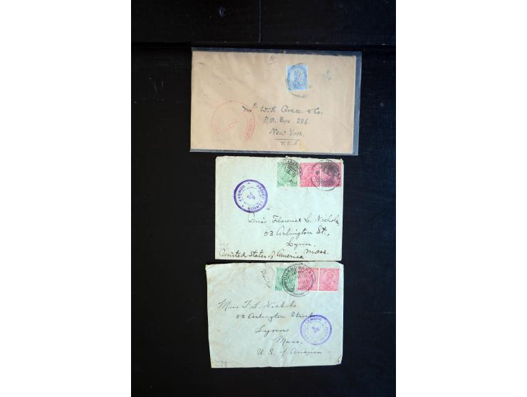 1914/20, über 200 Briefe aus aller Welt mit diversen Zensuren, dabei u.a. viel aus Frankreich, Neuseeland, Levante, Italien, 