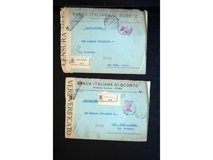 1914/20, über 200 Briefe aus aller Welt mit diversen Zensuren, dabei u.a. viel aus Frankreich, Neuseeland, Levante, Italien, 