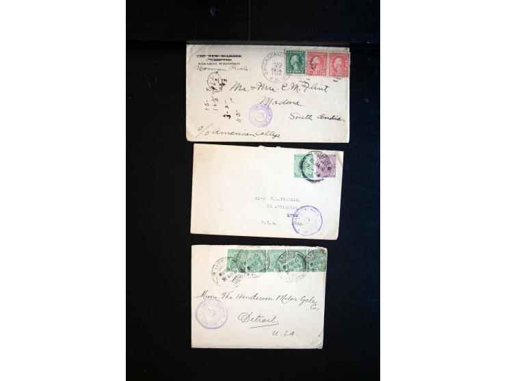 1914/20, über 200 Briefe aus aller Welt mit diversen Zensuren, dabei u.a. viel aus Frankreich, Neuseeland, Levante, Italien, 